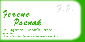 ferenc psenak business card